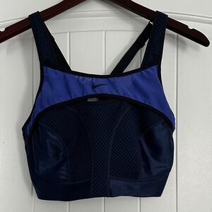 Nike Women's Navy and Purple Sports Bra